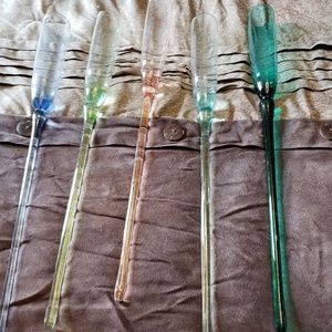 Glass vase stems ( set of 5 )